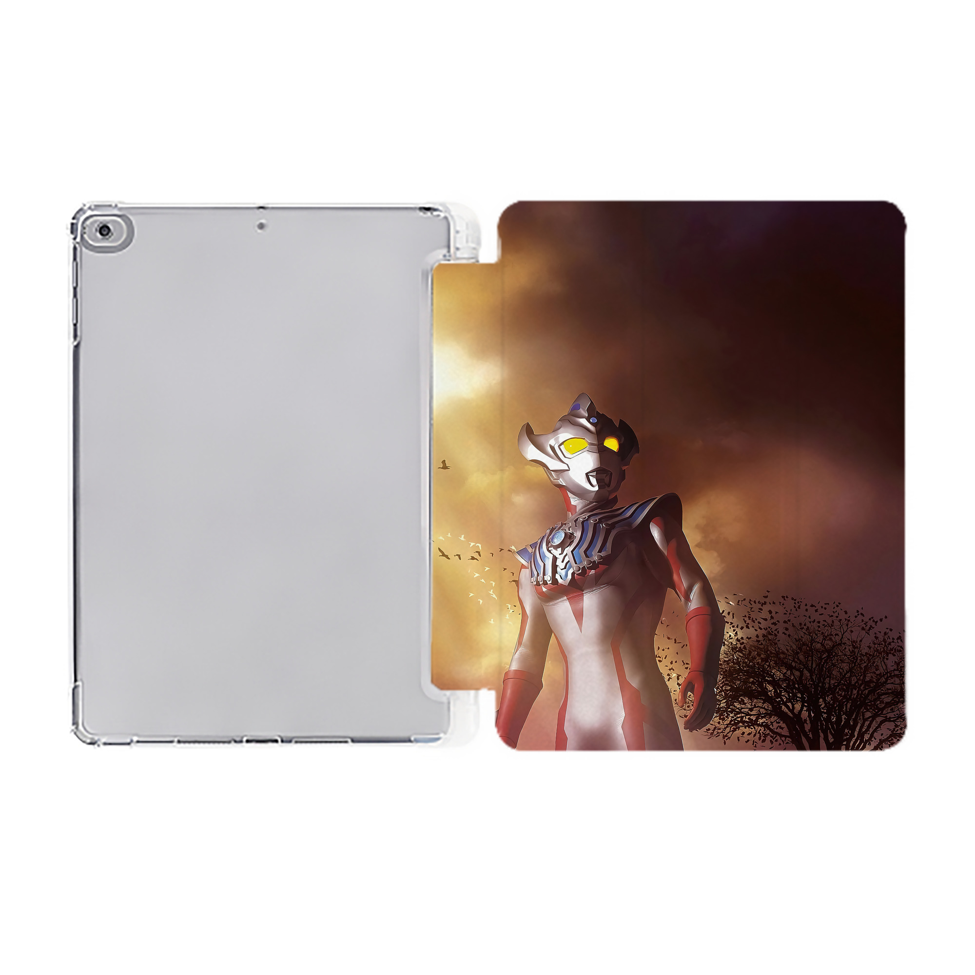 （画像用） ウルトラマン Ultraman IPad ケース ペン収納付き 三つ折りスタンド PUレザー×シリコン 対応機種9.5/10.5/10.9インチ